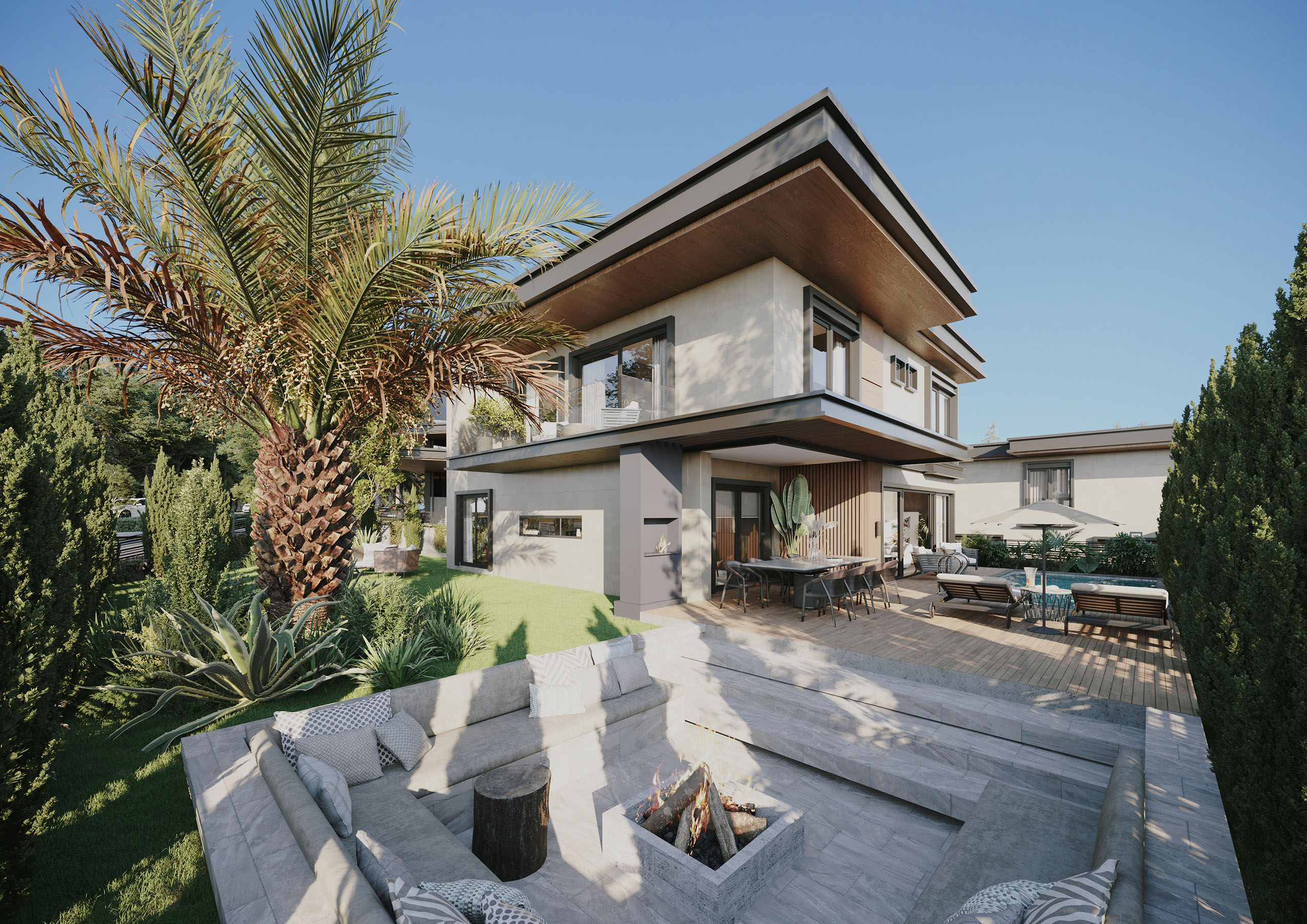 Küre Gayrimenkul Lüks Villa - Müstakil Yaşam & Havuzlu Bahçe Dış Mekân Görselleştirme